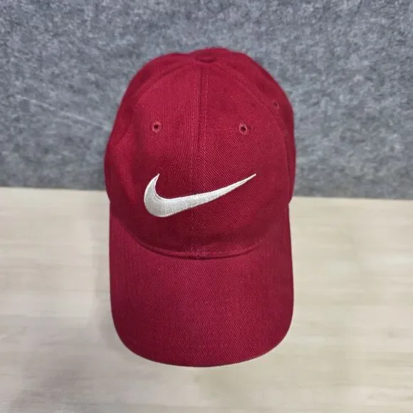 Vintage Nike Swoosh Logo Hat Swoosh Snap Back Red White Big‎ Logo